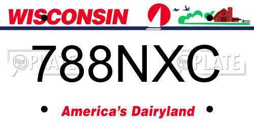 788NXC Wisconsin License Plate