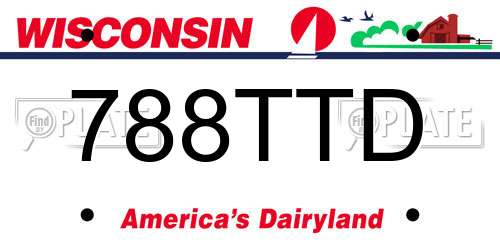 788TTD Wisconsin License Plate