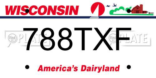 788TXF Wisconsin License Plate