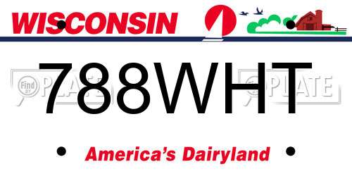 788WHT Wisconsin License Plate
