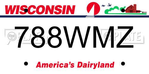788WMZ Wisconsin License Plate