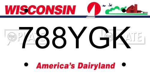 788YGK Wisconsin License Plate