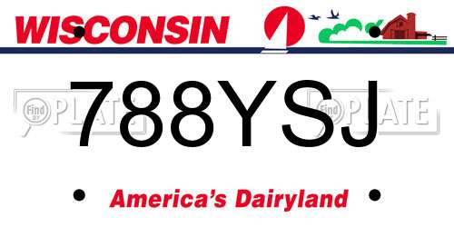788YSJ Wisconsin License Plate