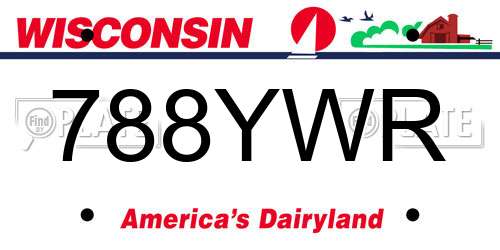 788YWR Wisconsin License Plate