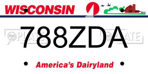 788ZDA Wisconsin License Plate