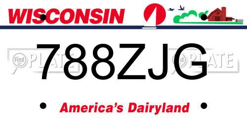 788ZJG Wisconsin License Plate