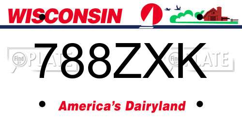 788ZXK Wisconsin License Plate
