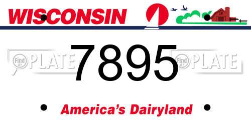 7895 Wisconsin License Plate