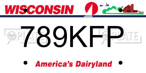789KFP Wisconsin License Plate