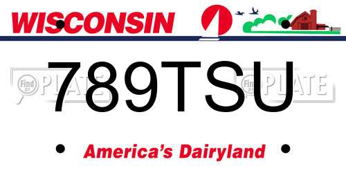 789TSU Wisconsin License Plate