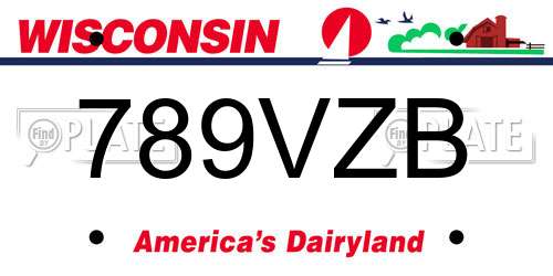 789VZB Wisconsin License Plate
