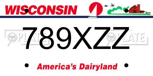 789XZZ Wisconsin License Plate