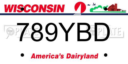 789YBD Wisconsin License Plate