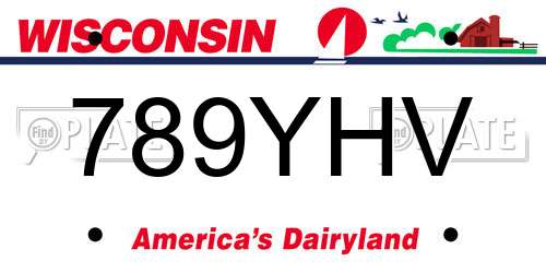 789YHV Wisconsin License Plate