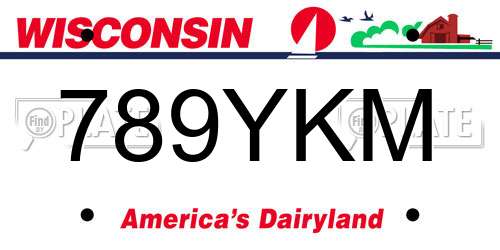789YKM Wisconsin License Plate