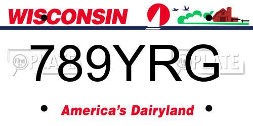 789YRG Wisconsin License Plate