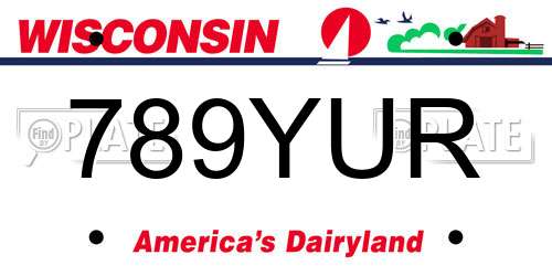 789YUR Wisconsin License Plate