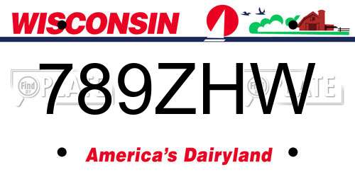 789ZHW Wisconsin License Plate