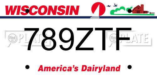 789ZTF Wisconsin License Plate