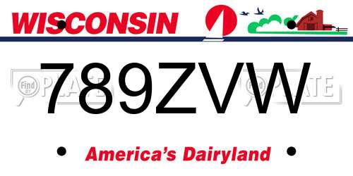 789ZVW Wisconsin License Plate