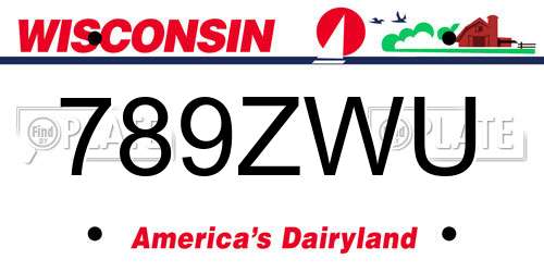 789ZWU Wisconsin License Plate
