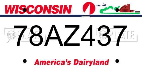 78AZ437 Wisconsin License Plate