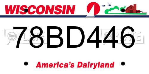 78BD446 Wisconsin License Plate