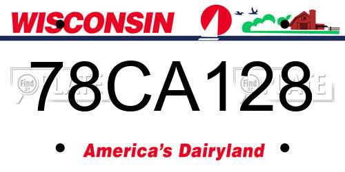 78CA128 Wisconsin License Plate