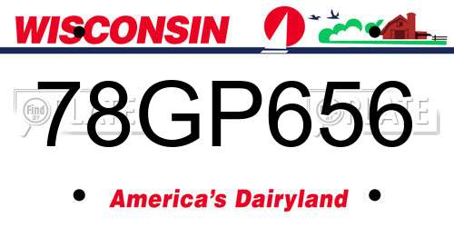 78GP656 Wisconsin License Plate