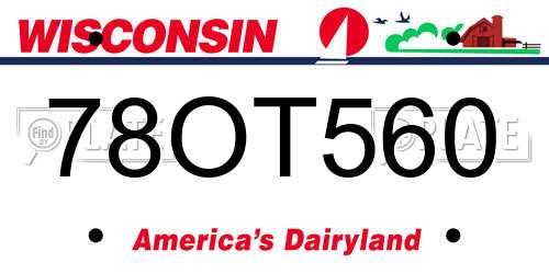 78OT560 Wisconsin License Plate