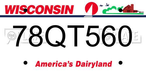 78QT560 Wisconsin License Plate