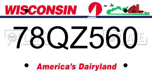 78QZ560 Wisconsin License Plate