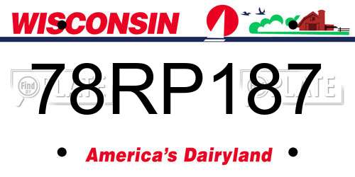 78RP187 Wisconsin License Plate