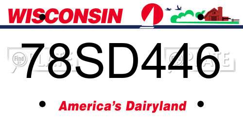 78SD446 Wisconsin License Plate