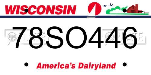 78SO446 Wisconsin License Plate
