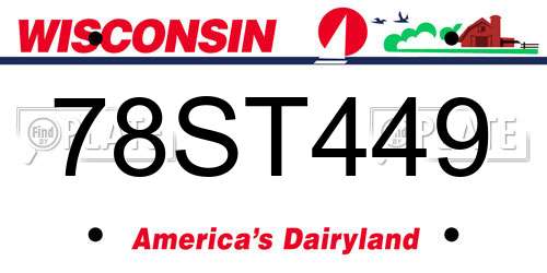 78ST449 Wisconsin License Plate