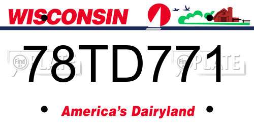 78TD771 Wisconsin License Plate
