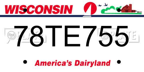 78TE755 Wisconsin License Plate