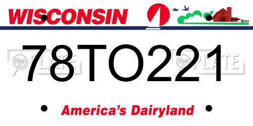 78TO221 Wisconsin License Plate