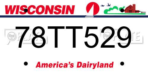 78TT529 Wisconsin License Plate