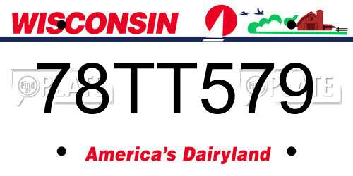 78TT579 Wisconsin License Plate