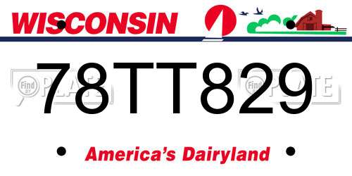 78TT829 Wisconsin License Plate