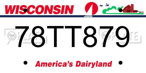 78TT879 Wisconsin License Plate