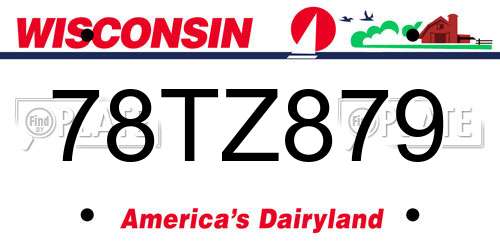 78TZ879 Wisconsin License Plate