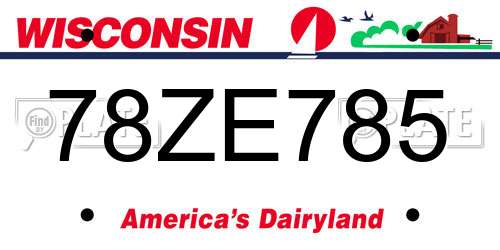 78ZE785 Wisconsin License Plate