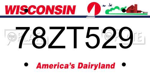 78ZT529 Wisconsin License Plate