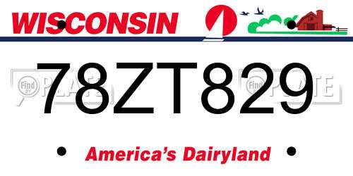 78ZT829 Wisconsin License Plate