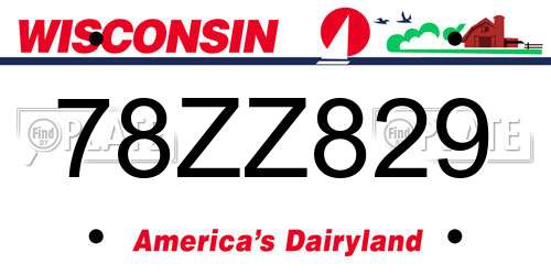 78ZZ829 Wisconsin License Plate