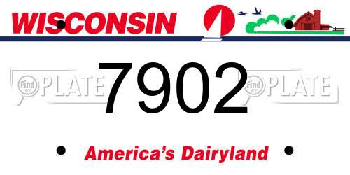 7902 Wisconsin License Plate