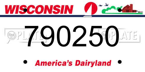 790250 Wisconsin License Plate